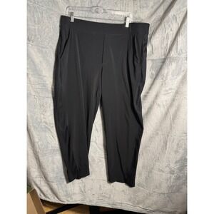 Athleta Black Capri Pants Side Ribbed Waistband Pockets Women's Size‎ 18